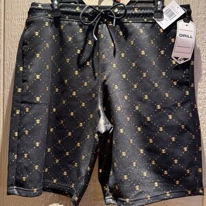 DRILL NYC Black & Gold Bee Print Shorts – Men’s Size Large NWT Luxury Streetwear